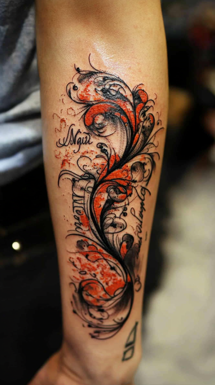 Elegant Script Styles for Name Tattoos