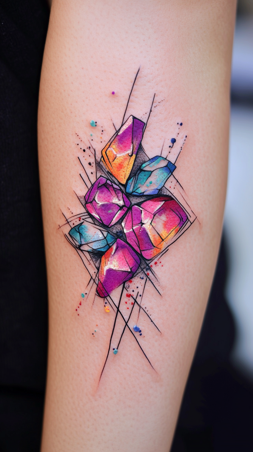 Watercolor Birthstone Tattoo Techniques