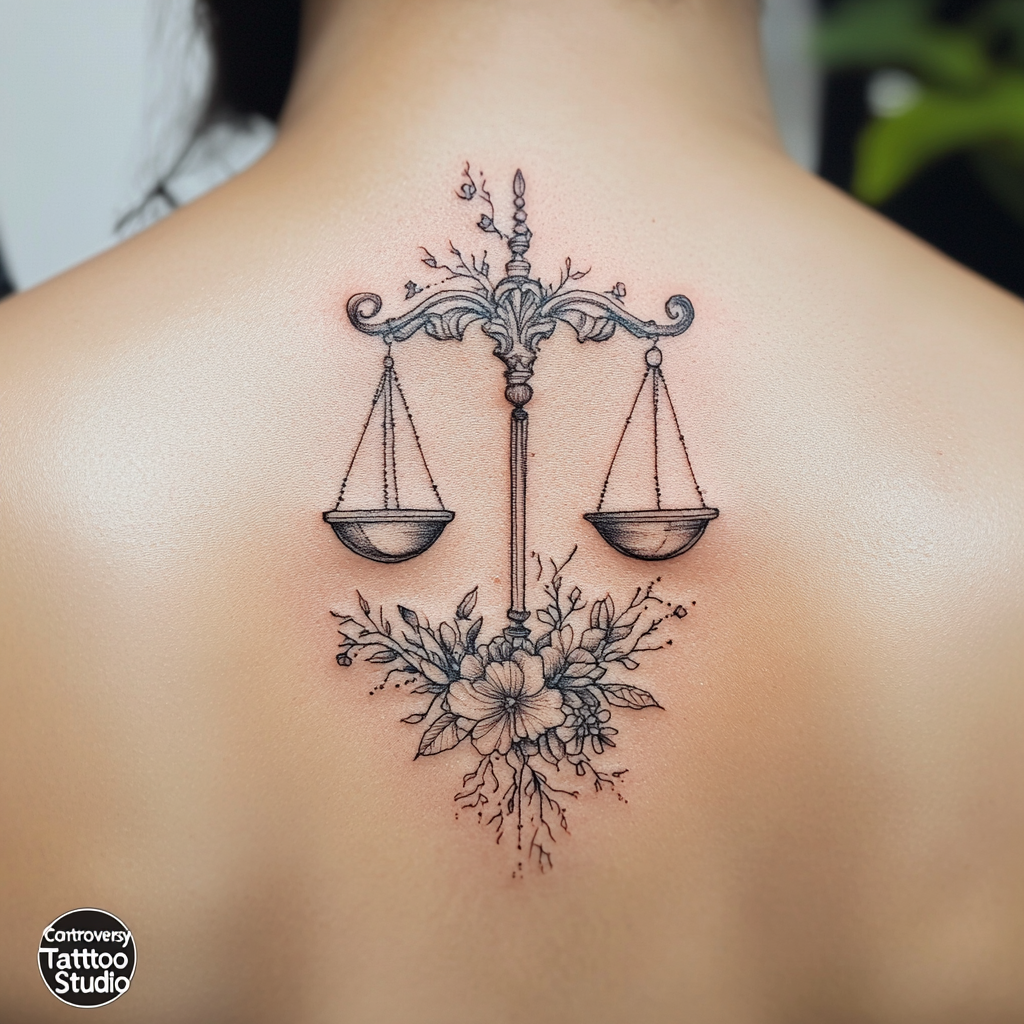 Libra zodiac sign tattoos