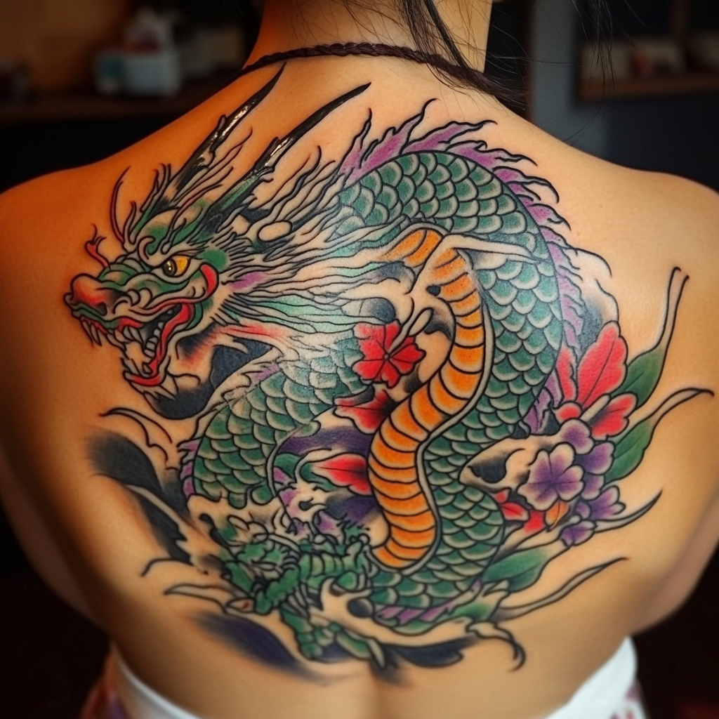 Modern Japanese dragon tattoo