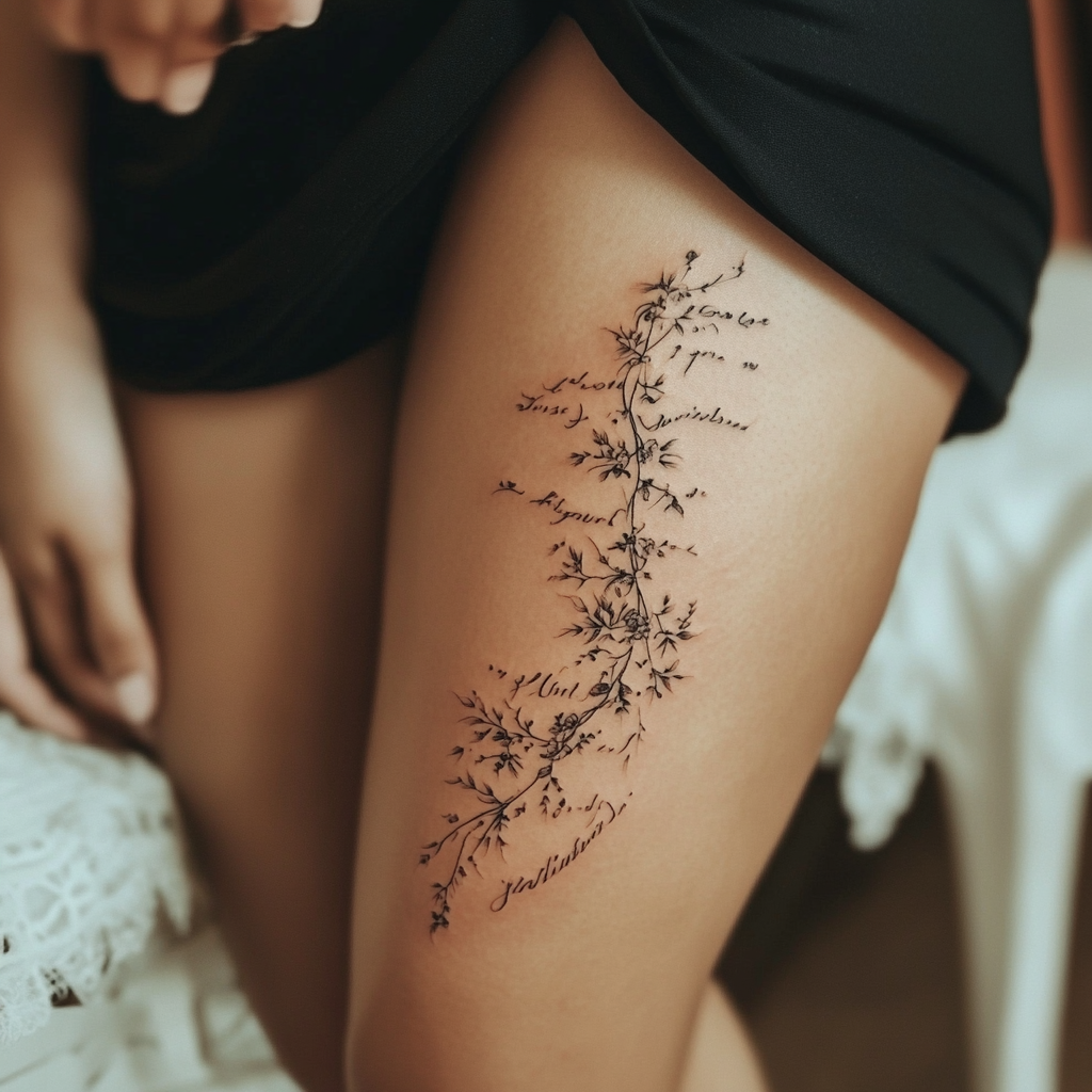 Typography Styles That Enhance Your Thigh Tattoo