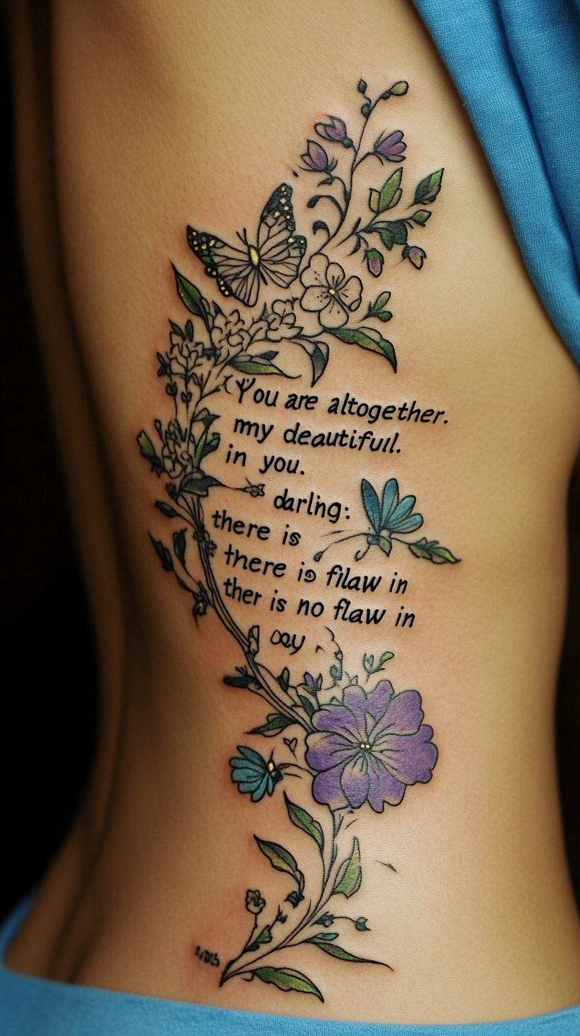 Ribcage and Side Body Scripture Designs