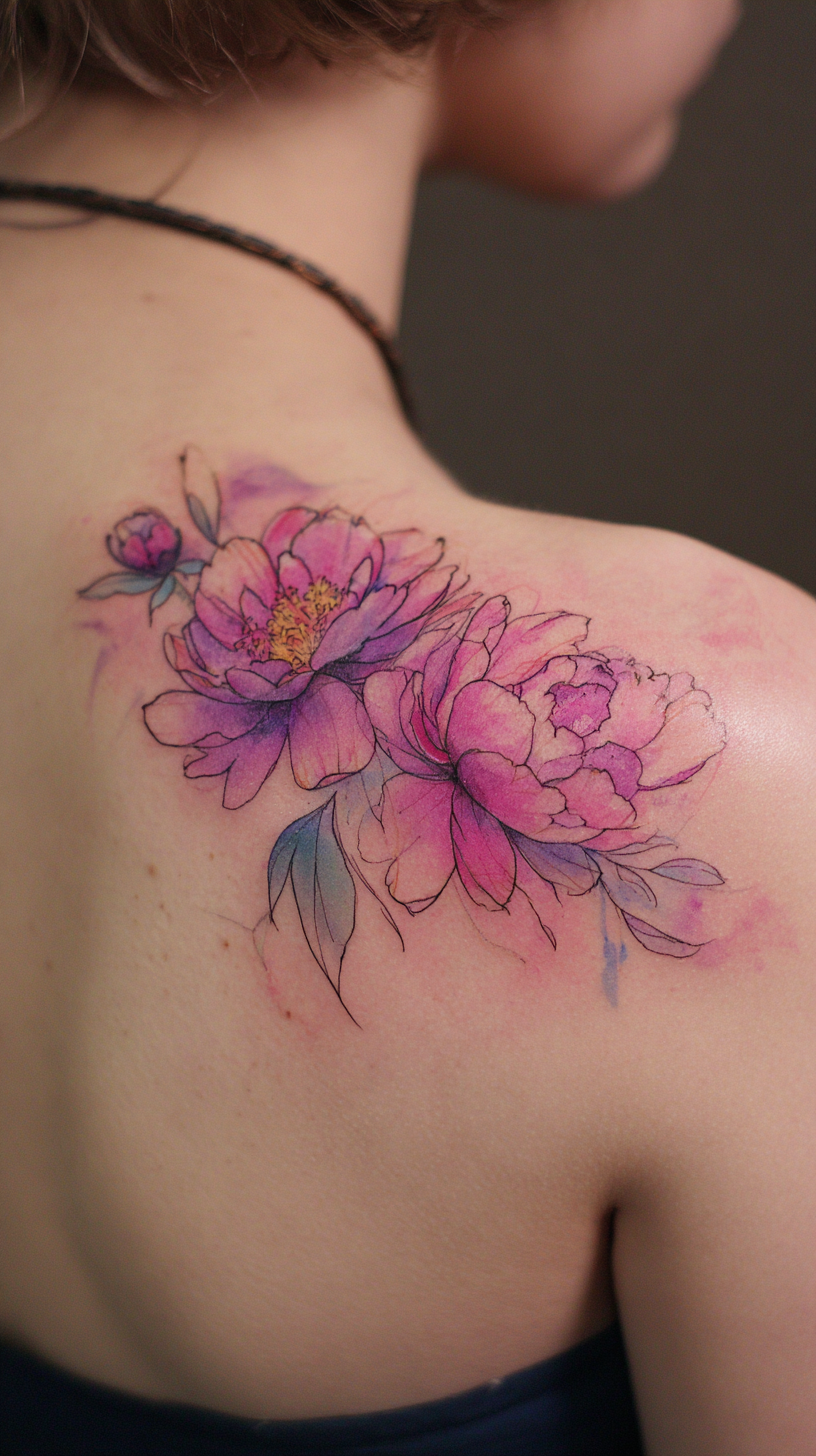 Watercolor Peonies