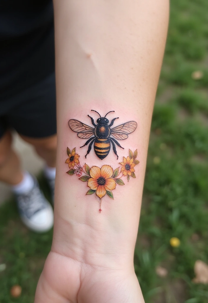 21+ Small Tattoo Ideas With Meaning That Will Inspire You - 10. Sweet Honey Bee