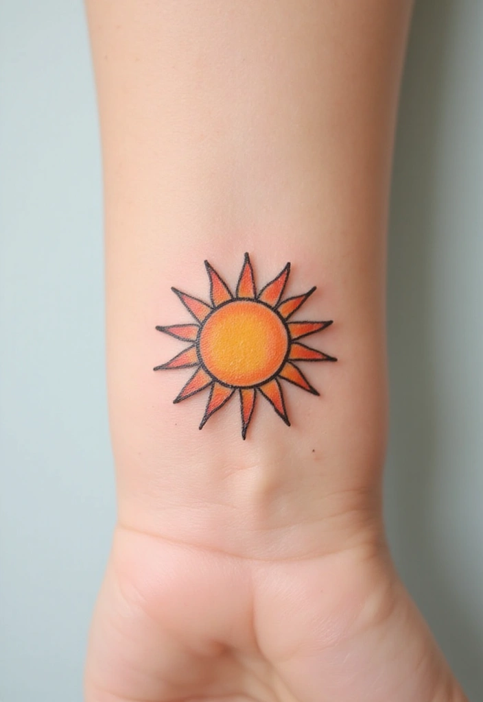 21+ Small Tattoo Ideas With Meaning That Will Inspire You - 12. Perfectly Placed Sun