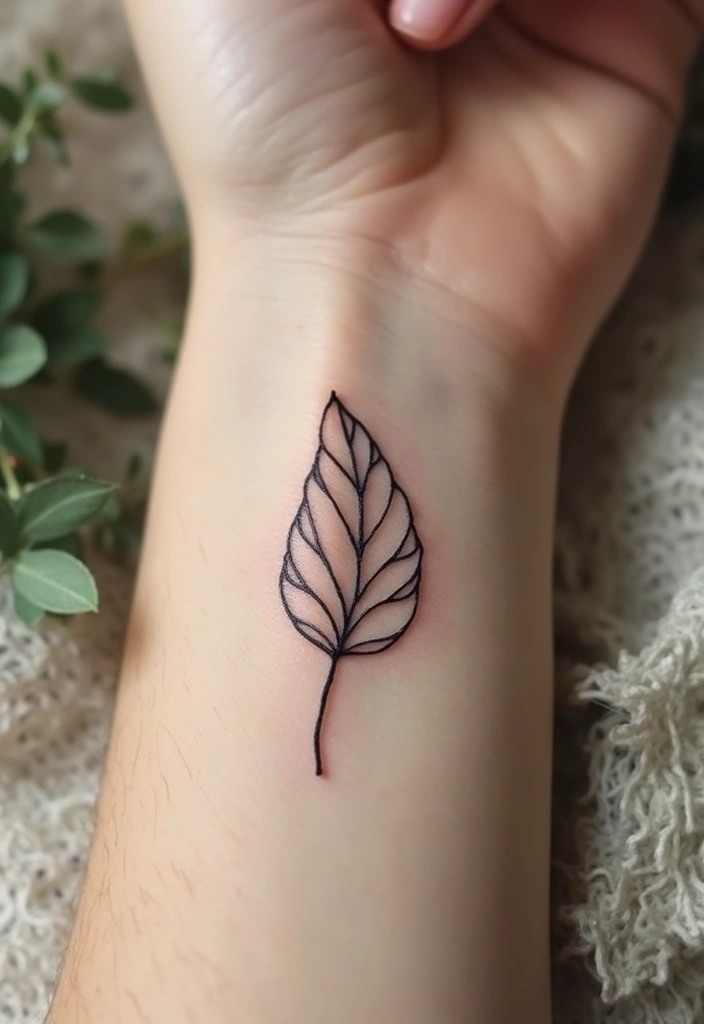 21+ Small Tattoo Ideas With Meaning That Will Inspire You - 2. Delicate Leaf Outline