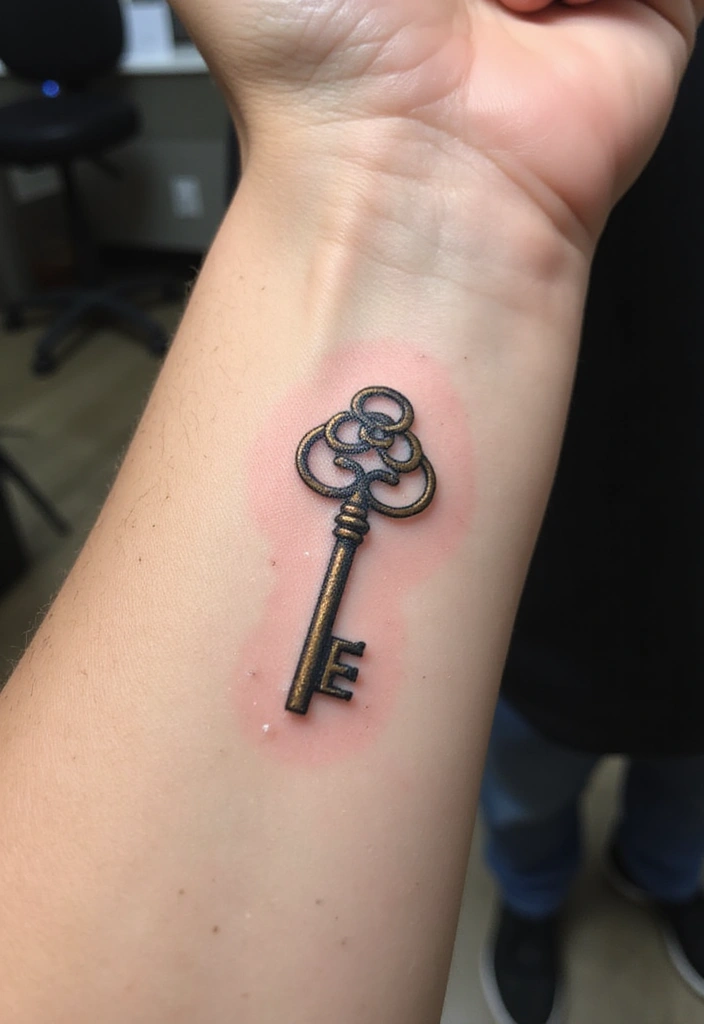 21+ Small Tattoo Ideas With Meaning That Will Inspire You - 20. Small Key Design