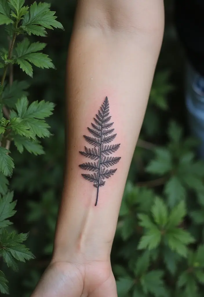 21+ Small Tattoo Ideas With Meaning That Will Inspire You - 3. Minimalist Fern