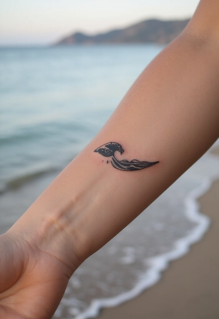 21+ Small Tattoo Ideas With Meaning That Will Inspire You - 6. Simplistic Wave Design