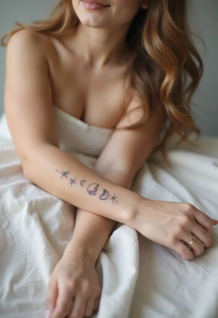 22+ Small Tattoo Ideas For Women: Cute & Meaningful Designs - 13. Simple Moon Phase