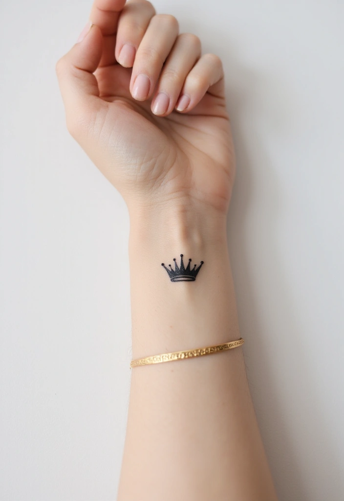 22+ Small Tattoo Ideas For Women: Cute & Meaningful Designs - 21. Minimalist Crown