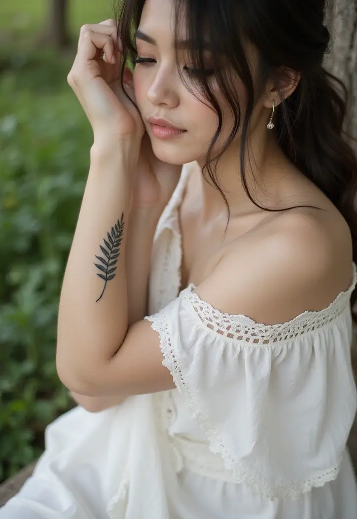 22+ Small Tattoo Ideas For Women: Cute & Meaningful Designs - 7. Minimalist Fern