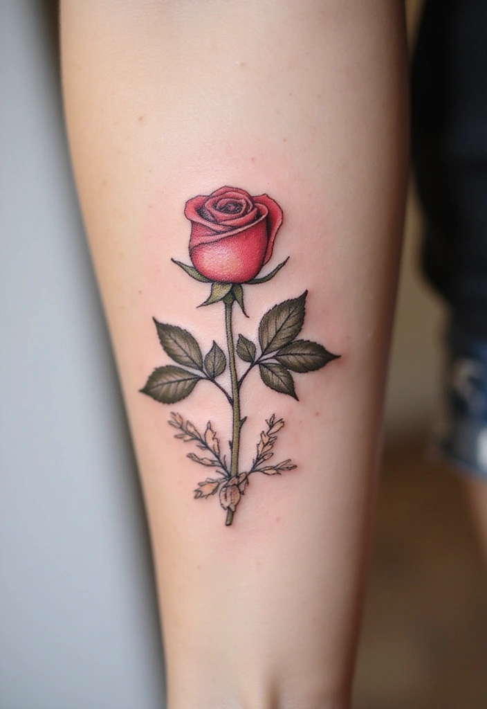 23+ Small Tattoo Ideas Meaningful For Your Next Ink - 1. dainty Rose Bud