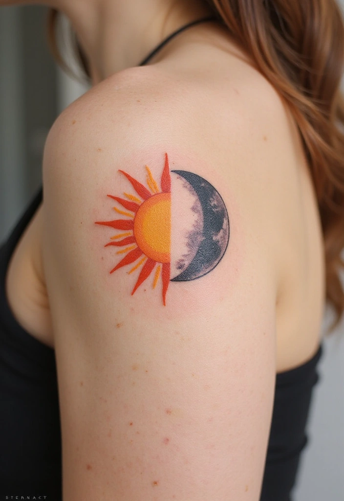 23+ Small Tattoo Ideas Meaningful For Your Next Ink - 12. Minimalist Sun & Moon