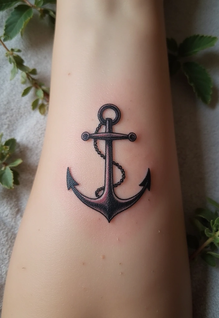 23+ Small Tattoo Ideas Meaningful For Your Next Ink - 13. Delicate Anchor