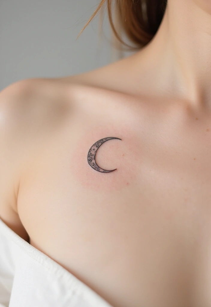 23+ Small Tattoo Ideas Meaningful For Your Next Ink - 14. Small Crescent Moon