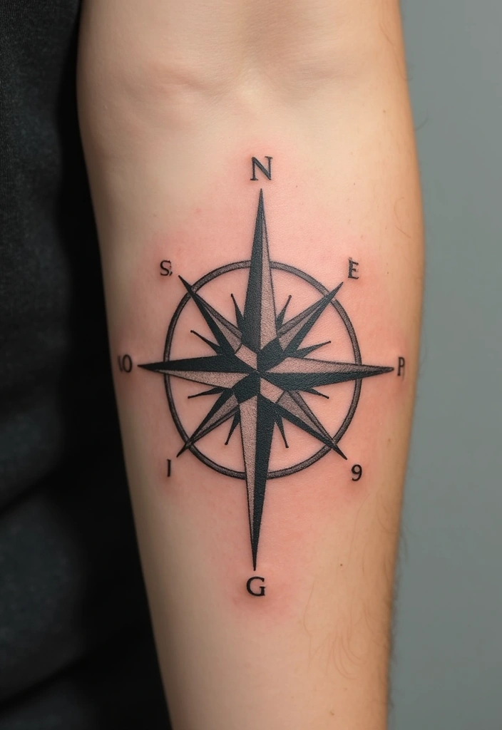 23+ Small Tattoo Ideas Meaningful For Your Next Ink - 16. Minimalist Compass