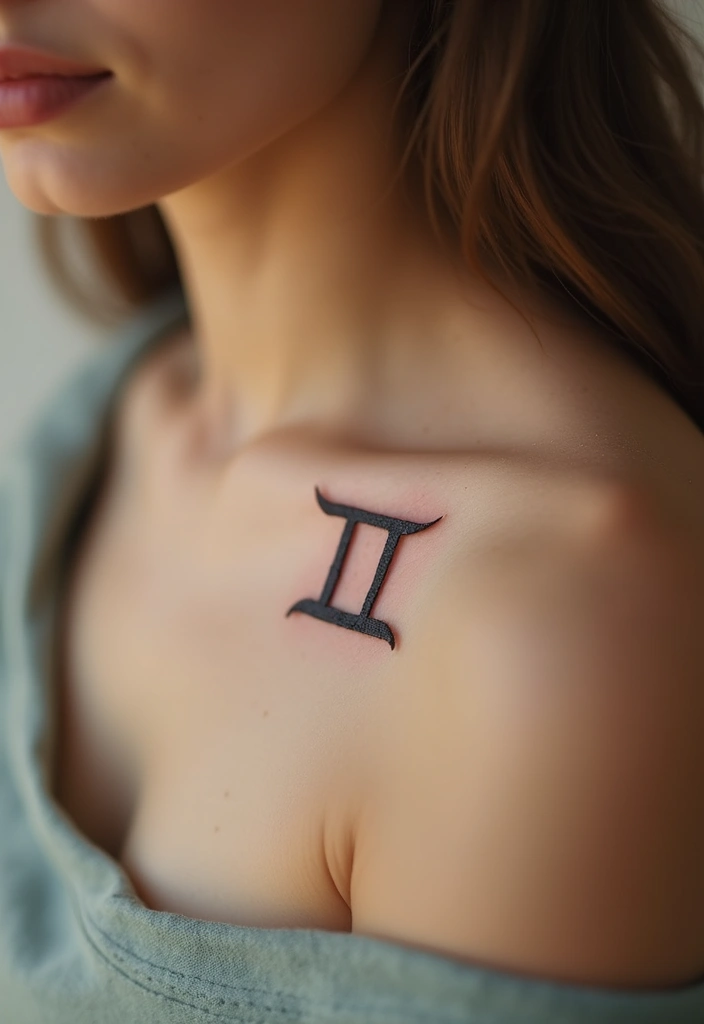 23+ Small Tattoo Ideas Meaningful For Your Next Ink - 17. Small Gemini Symbol