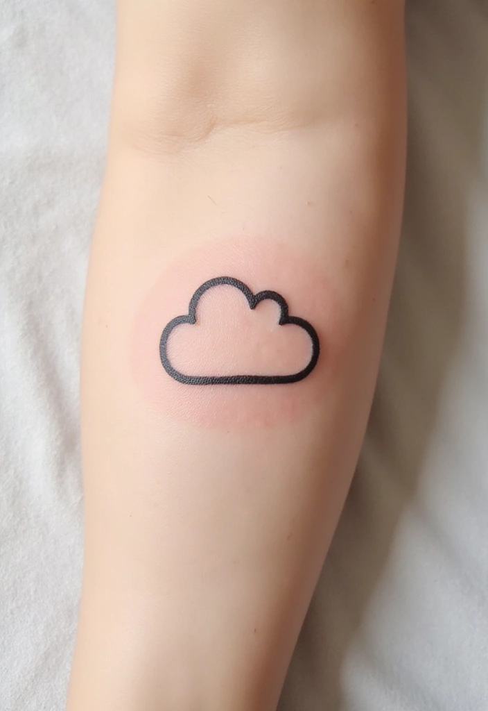 23+ Small Tattoo Ideas Meaningful For Your Next Ink - 20. Minimalist Cloud