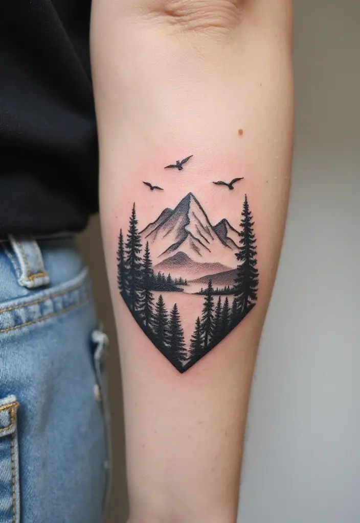 23+ Small Tattoo Ideas Meaningful For Your Next Ink - 5. Minimalist Mountain Range