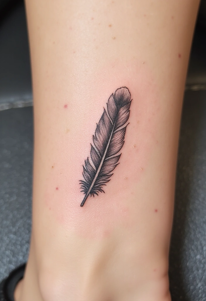 23+ Small Tattoo Ideas Meaningful For Your Next Ink - 9. Tiny Feather