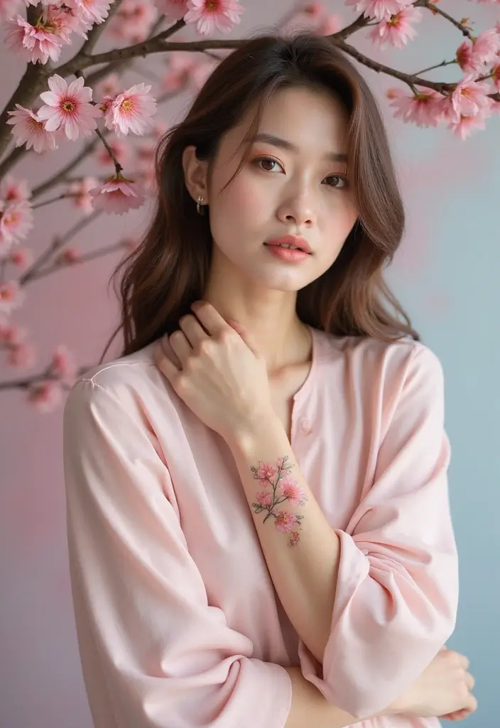 24+ Small Tattoo Ideas Women Love In 2025 - 11. Charming Cherry Blossom