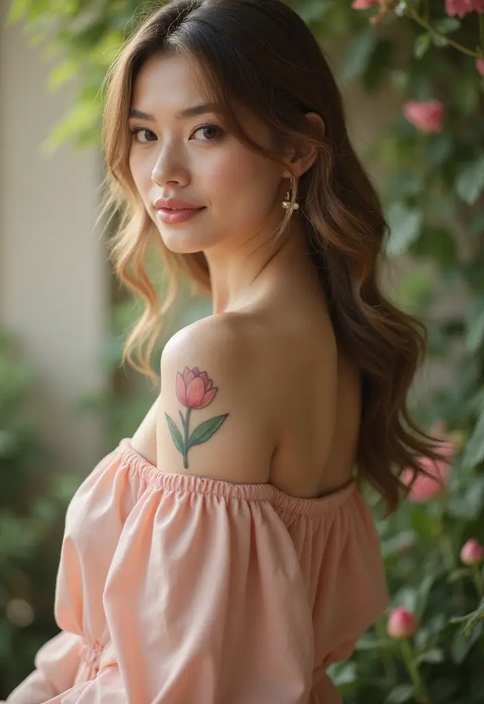 24+ Small Tattoo Ideas Women Love In 2025 - 13. Delicate Tulip