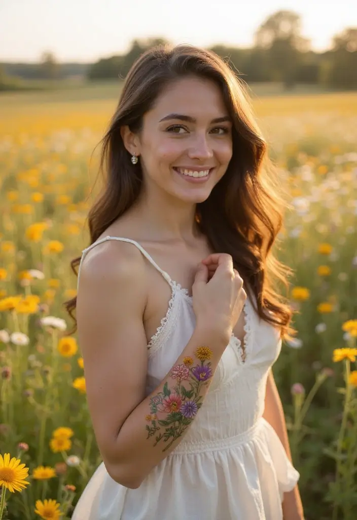 24+ Small Tattoo Ideas Women Love In 2025 - 5. Whimsical Wildflower