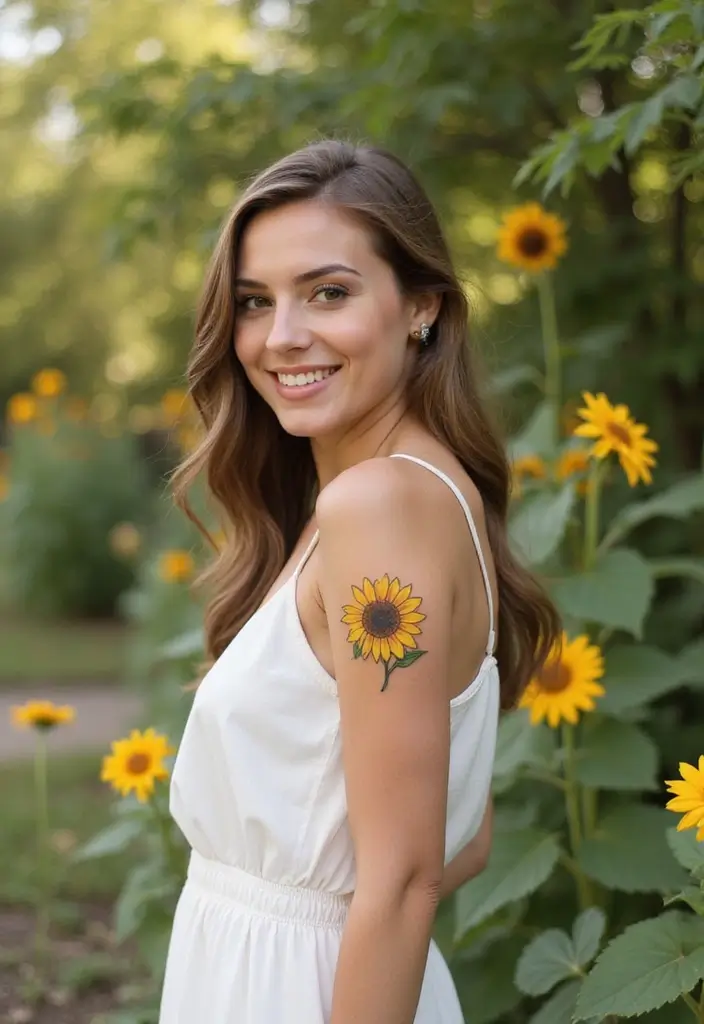 24+ Small Tattoo Ideas Women Love In 2025 - 7. Minimalist Sunflower