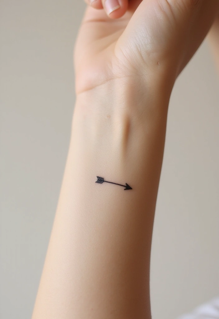 25+ Small Tattoo Ideas For Women: Simple Arm Placement - 25. Tiny Arrow
