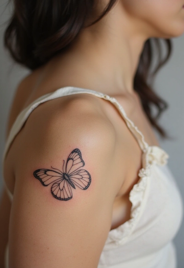 25+ Small Tattoo Ideas For Women: Simple Arm Placement - 5. Minimalist Butterfly