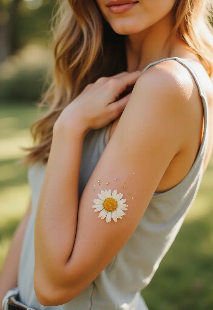 25+ Small Tattoo Ideas For Women: Simple Arm Placement - 6. Simple Daisy