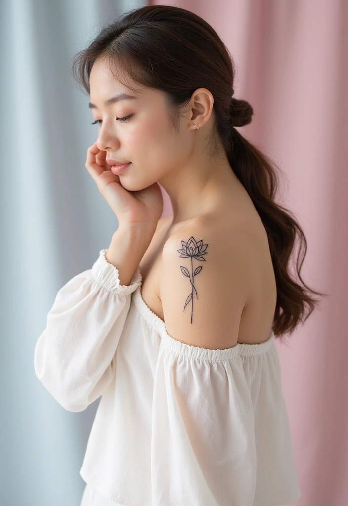 25+ Small Tattoo Ideas For Women: Simple Arm Placement - 7. Lotus Flower