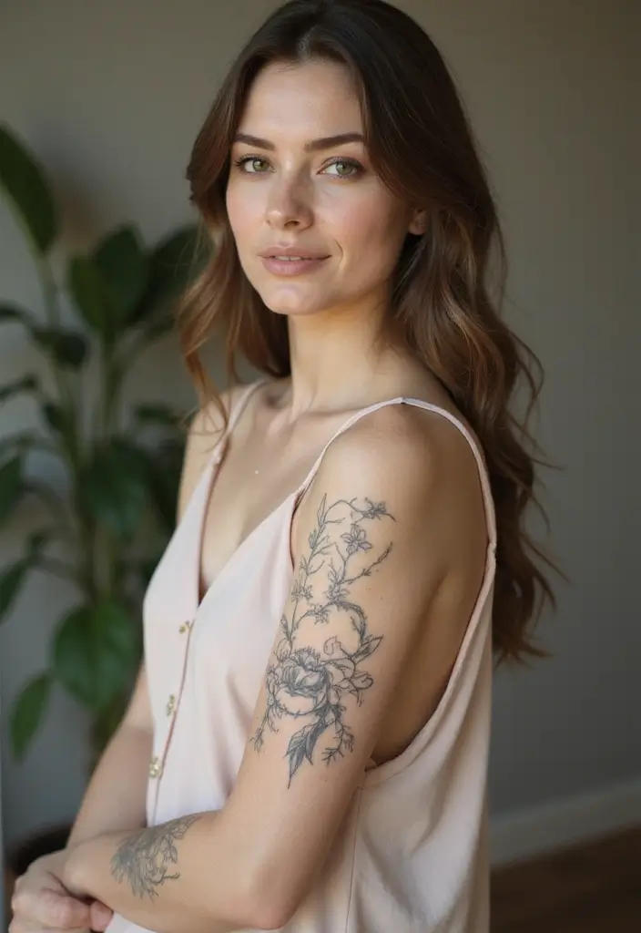 26+ Tattoos For Women Arm: Unique & Stylish Choices - 10. Minimalist Portraits