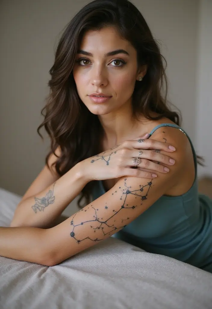 26+ Tattoos For Women Arm: Unique & Stylish Choices - 6. Constellation Tattoos