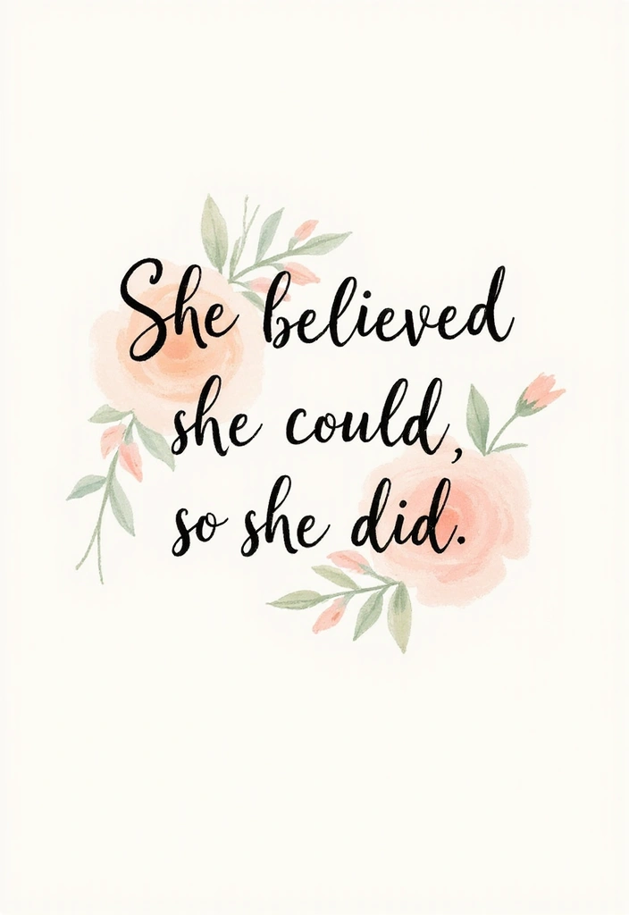 27+ Quote Tattoos For Women: Words That Empower & Inspire - 1. 'She Believed She Could, So She Did'