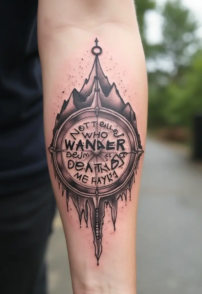 27+ Quote Tattoos For Women: Words That Empower & Inspire - 2. 'Not All Who Wander Are Lost'