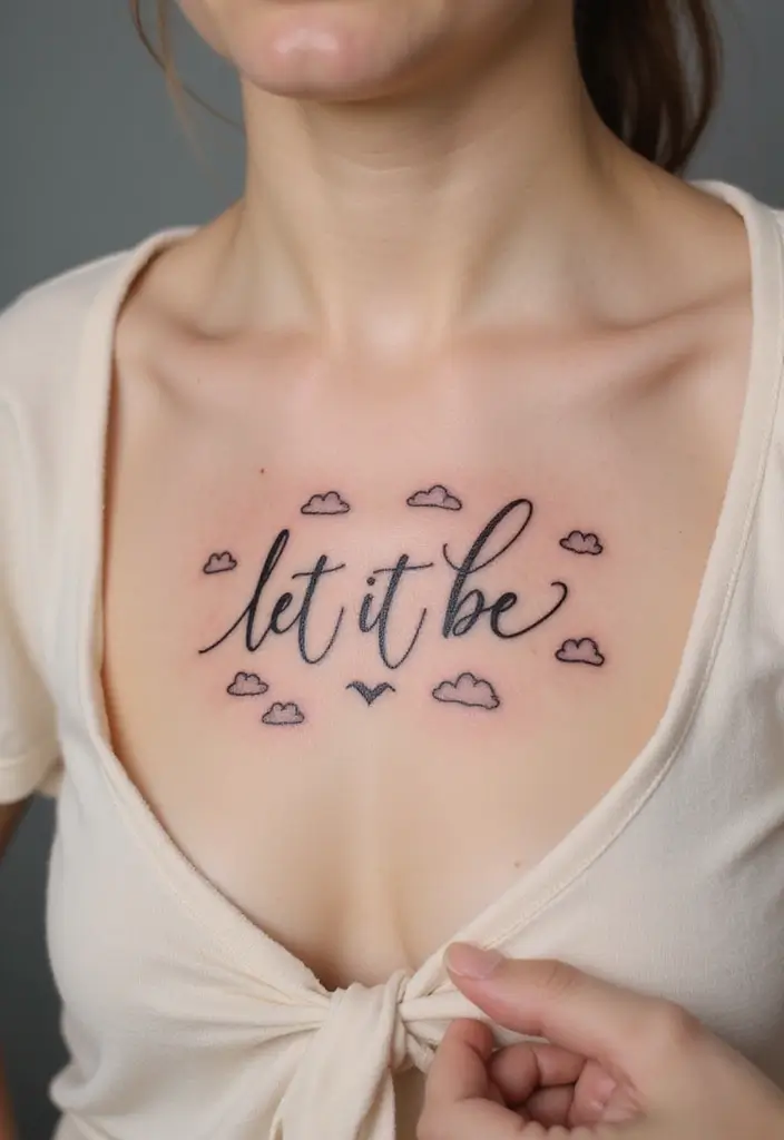 27+ Quote Tattoos For Women: Words That Empower & Inspire - 21. 'Let It Be'