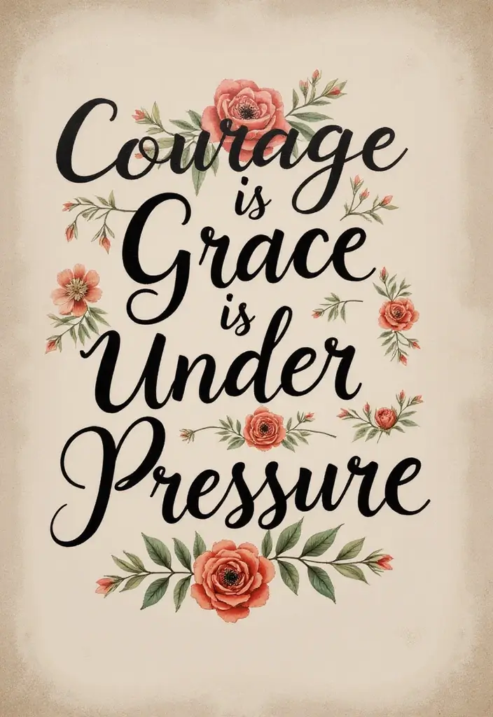 27+ Quote Tattoos For Women: Words That Empower & Inspire - 24. 'Courage is Grace Under Pressure'