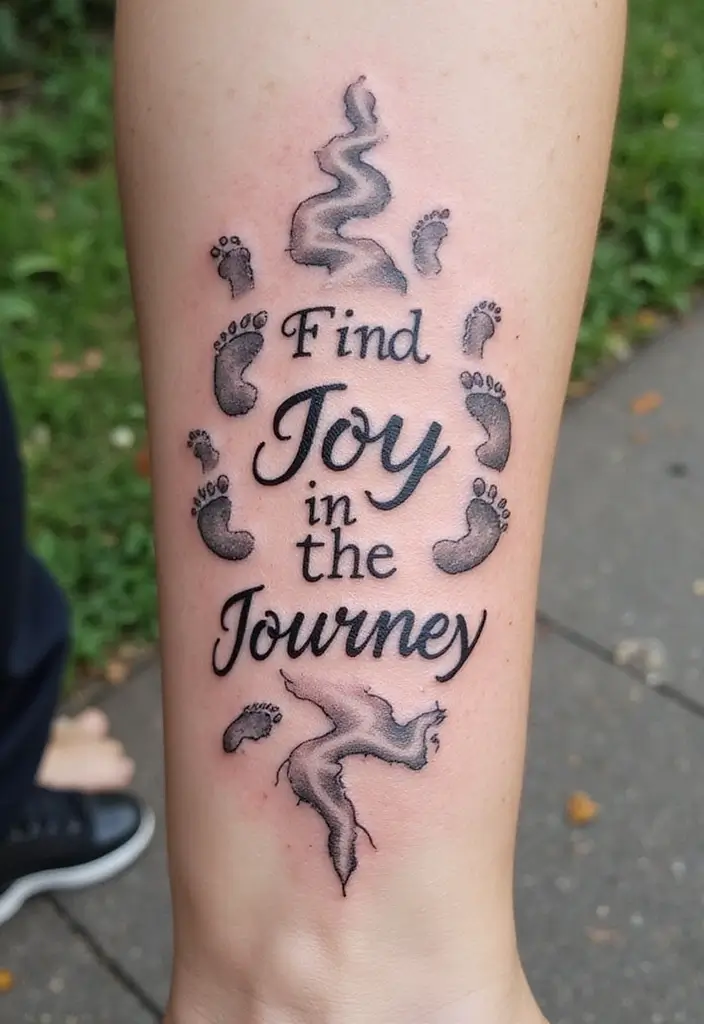 27+ Quote Tattoos For Women: Words That Empower & Inspire - 27. 'Find Joy in the Journey'