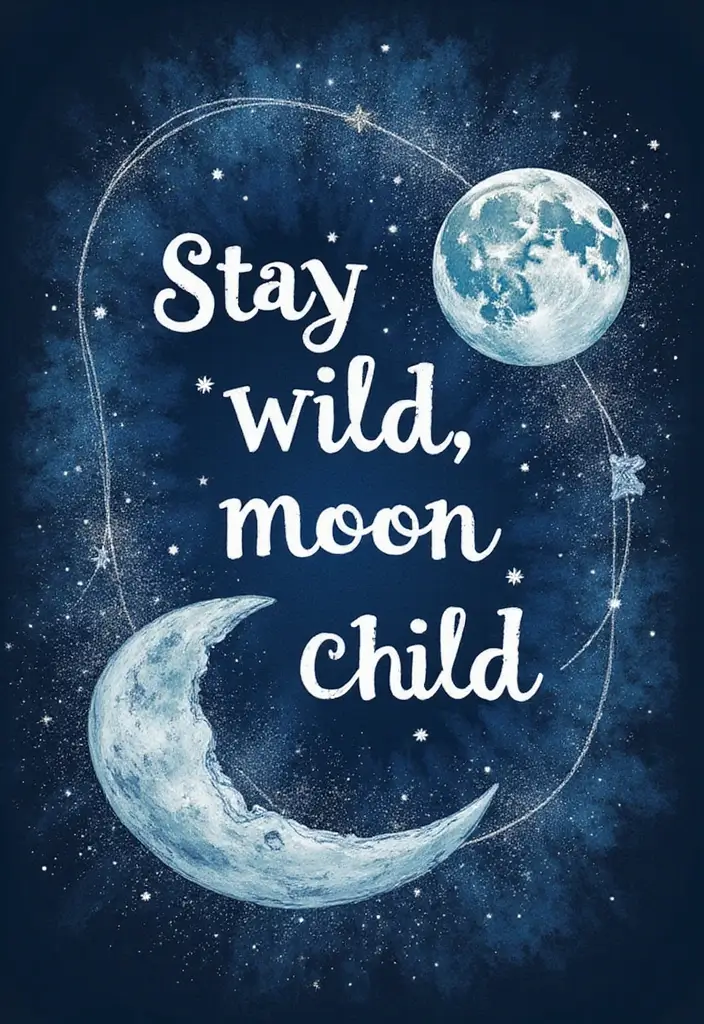 27+ Quote Tattoos For Women: Words That Empower & Inspire - 3. 'Stay Wild, Moon Child'