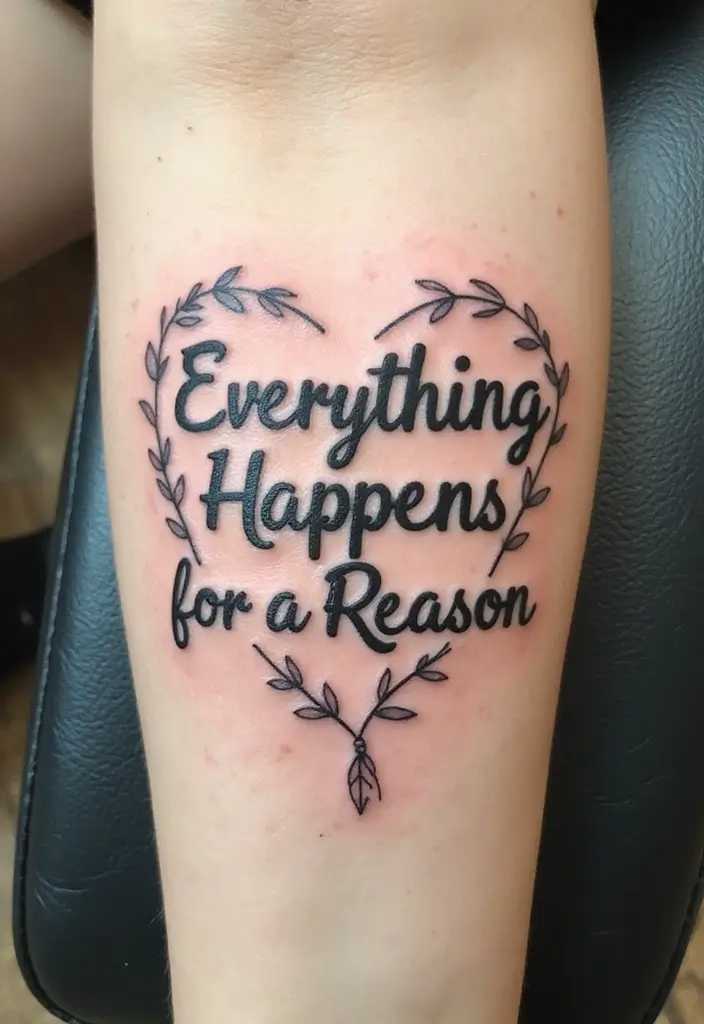 27+ Quote Tattoos For Women: Words That Empower & Inspire - 9. 'Everything Happens for a Reason'