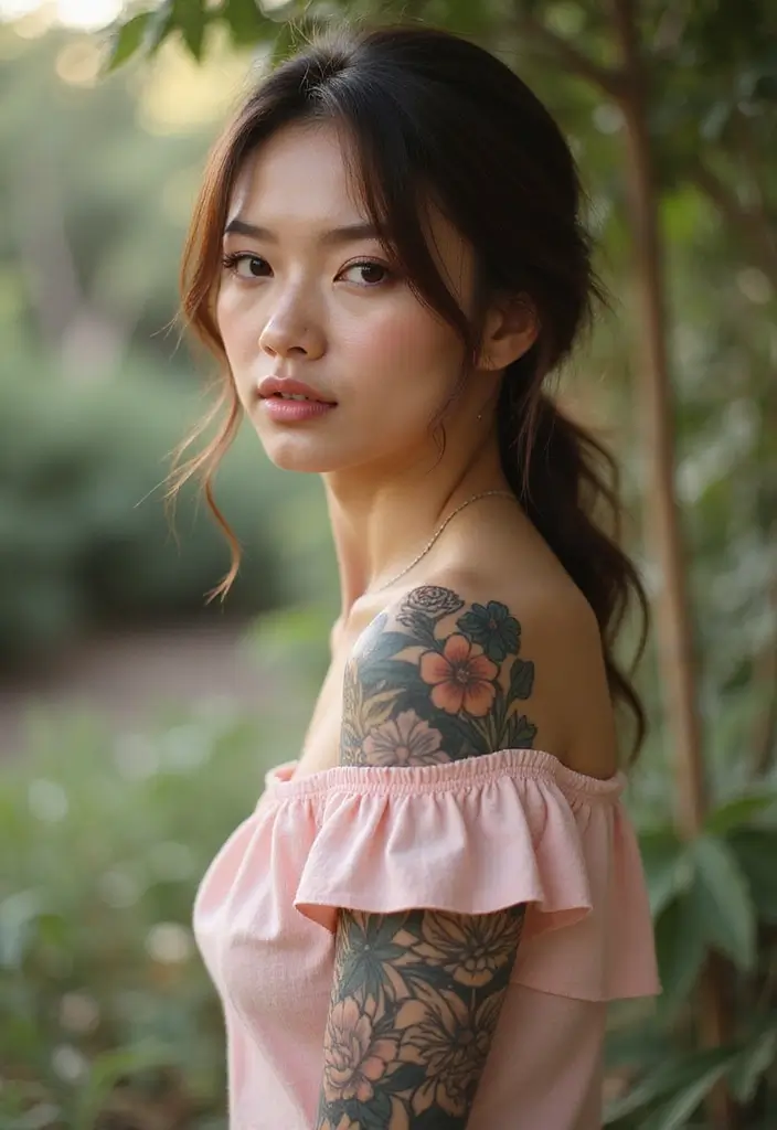 28+ Sleeve Tattoos For Women: Creative Full Arm Designs - 10. Geometric Floral Designs