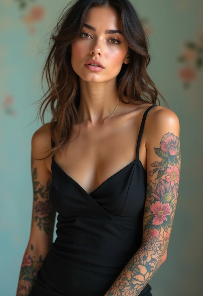 28+ Sleeve Tattoos For Women: Creative Full Arm Designs - 23. Symbolic Floral Elements