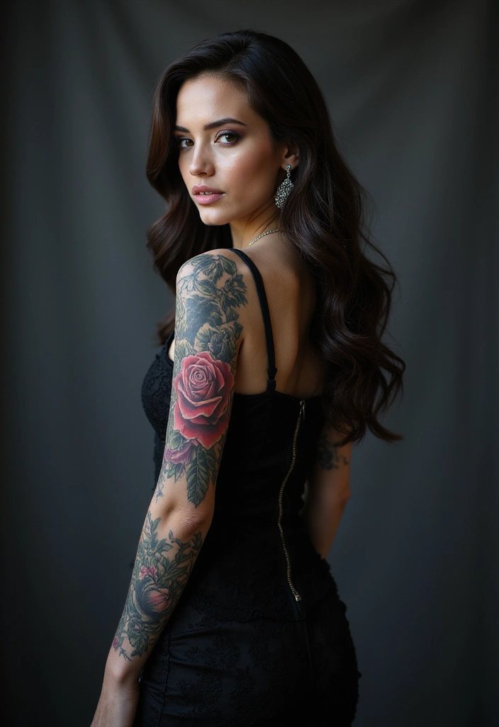 28+ Sleeve Tattoos For Women: Creative Full Arm Designs - 26. Floral Gothic Designs