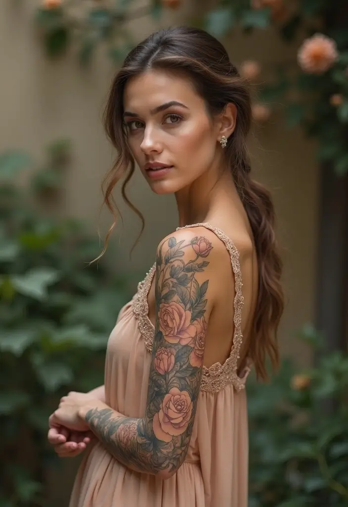 29+ Arm Sleeve Tattoos For Women: Trendy & Bold Ideas - 6. Vintage Floral Sleeve