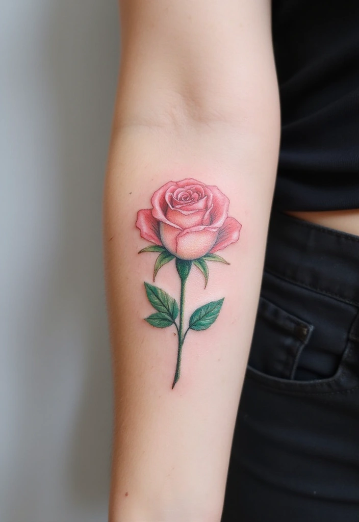 30+ Tattoos For Women Flowers: Feminine & Beautiful Floral Designs - 1. Delicate Rose Watercolor
