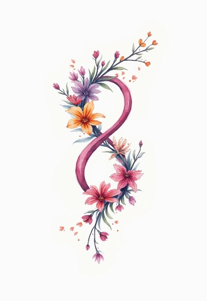 30+ Tattoos For Women Flowers: Feminine & Beautiful Floral Designs - 19. Floral Infinity Symbol