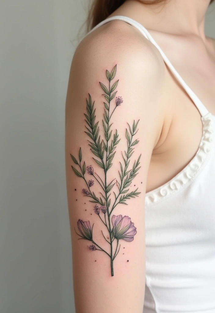31+ Tattoos For Women Half Sleeve: Stunning Artistic Concepts - 16. Sage & Rosemary
