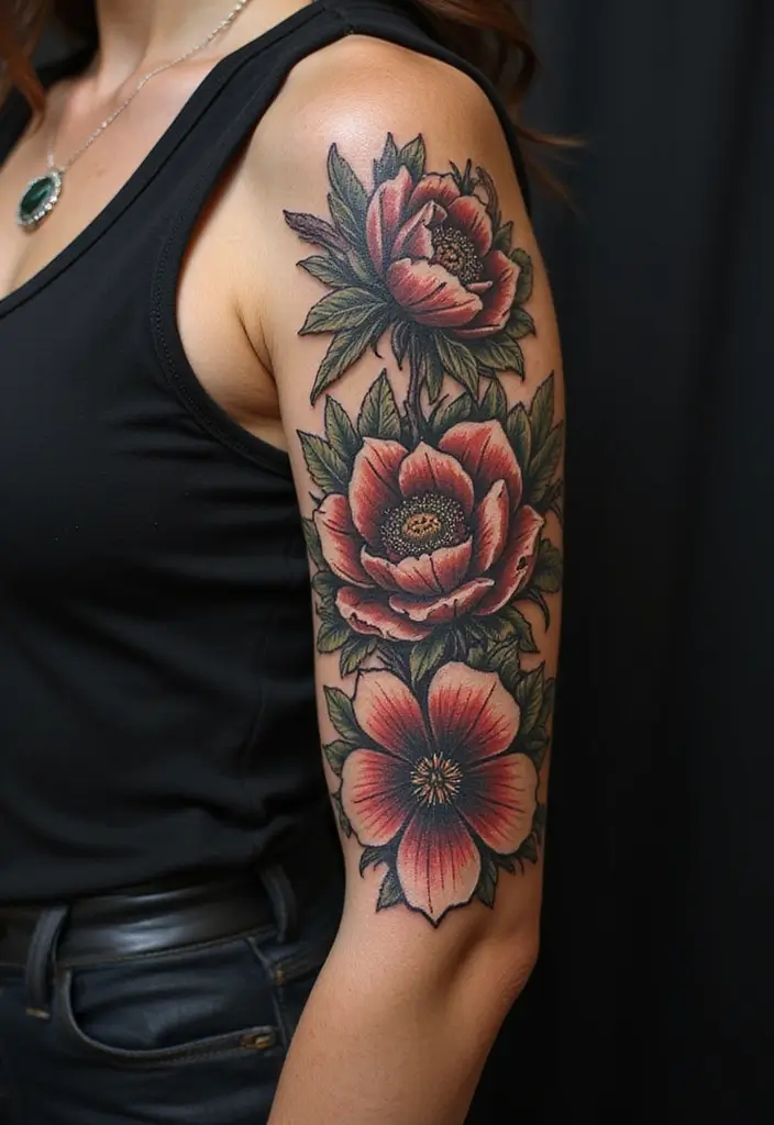 31+ Tattoos For Women Half Sleeve: Stunning Artistic Concepts - 17. Gothic Floral